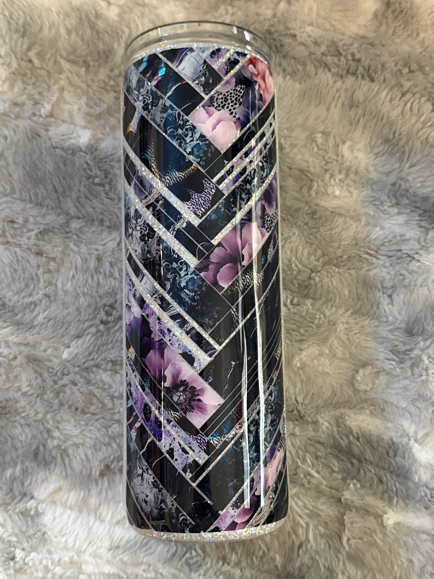 Pray Boldly | Floral Leopard Glitter Tumbler. 🖤 ⚡️🌸