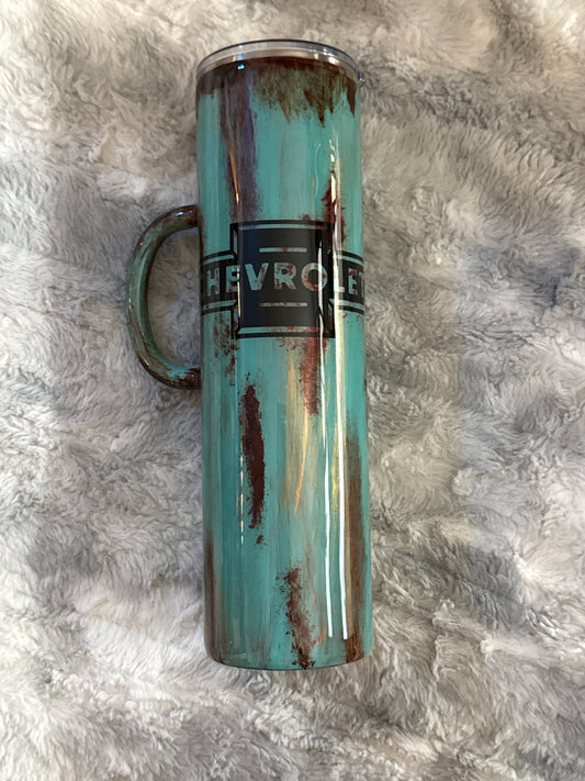 Rustic Chevy | Turquoise Distressed  Tumbler🩵🤎