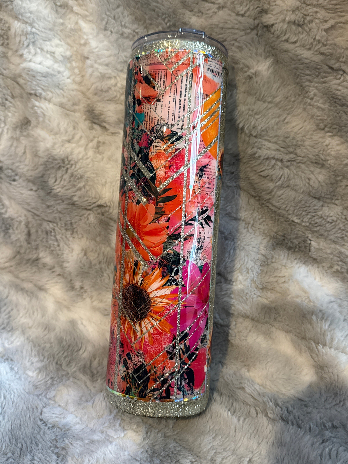 Chasing Sunflowers | Golden Glitter Sunflower Tumbler. 🌻✨