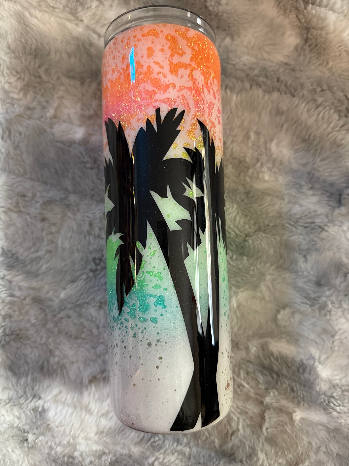 Vitamin Sea Sunset | Tropical Palm Tree Tumbler 🌴✨