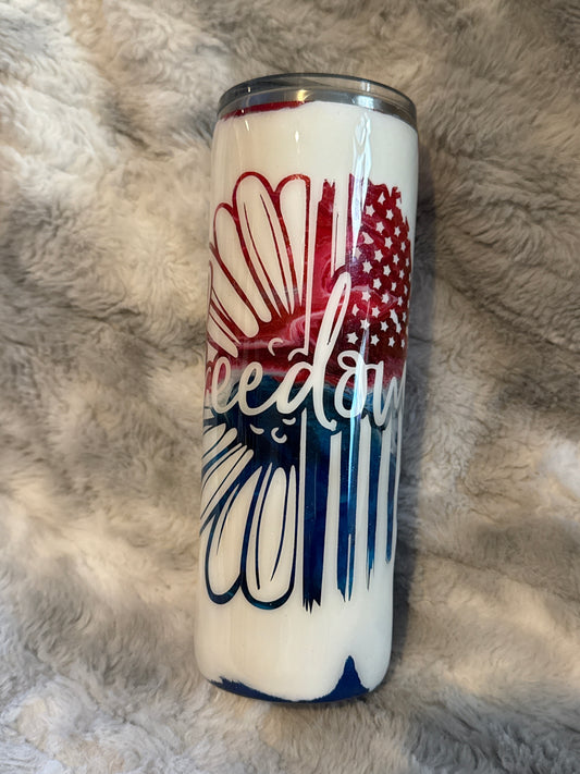 Freedom Blooms | Patriotic Red, White & Blue Tumbler❤️🤍💙✨
