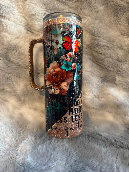 Pray More, Worry Less | Faith & Butterfly Tumbler 🦋✨
