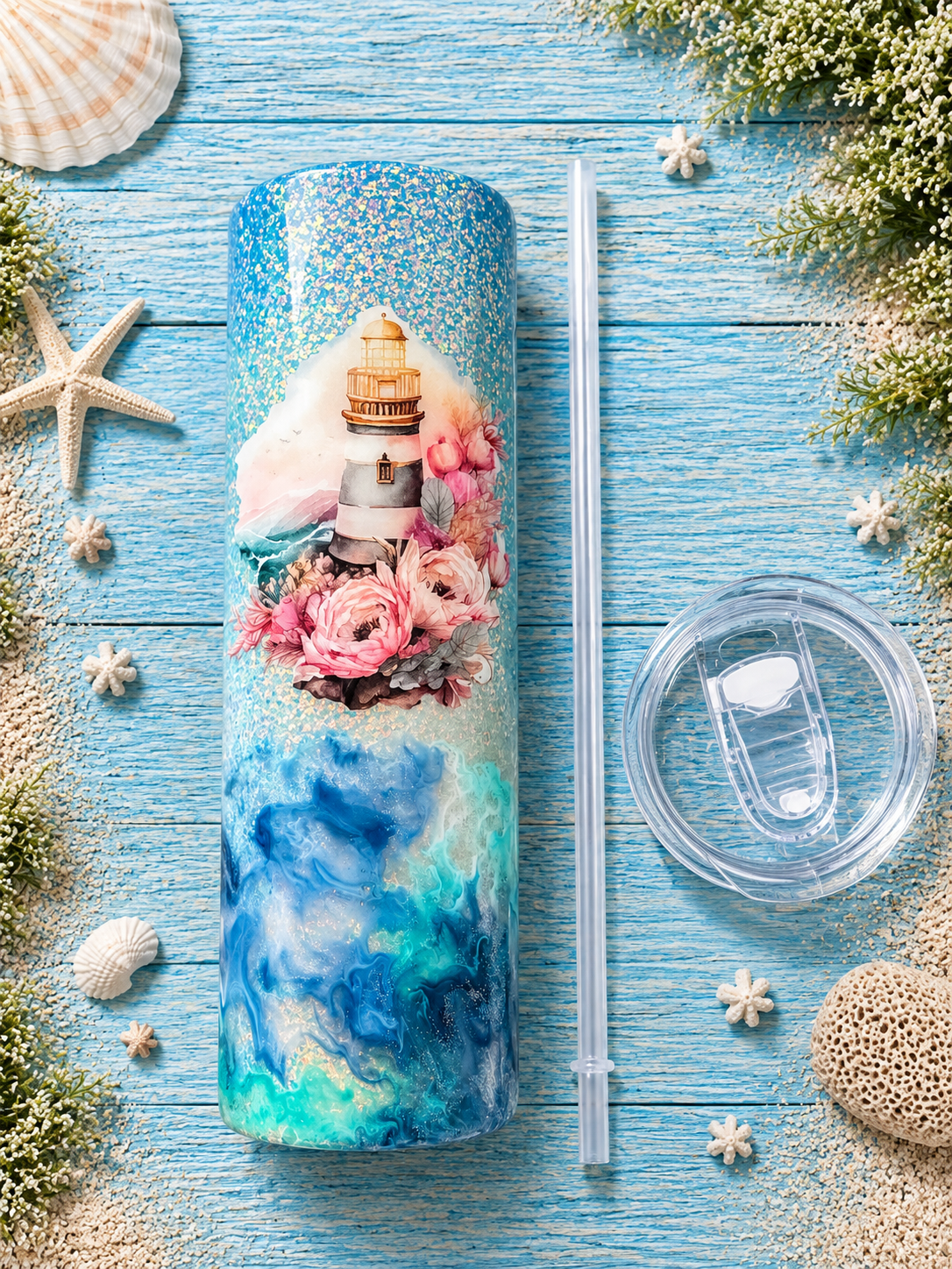 Let Be | Coastal Lighthouse Tumbler 🌊 💕✨